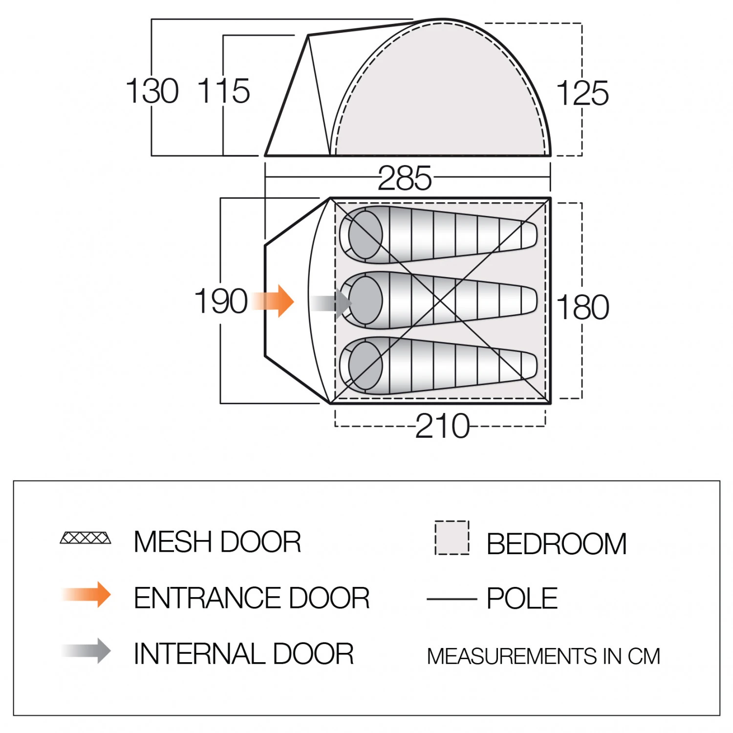 Vango Tay 300 - 3-Personen Zelt 4 Vango Tay 300 - 3-Personen Zelt – Bild 2